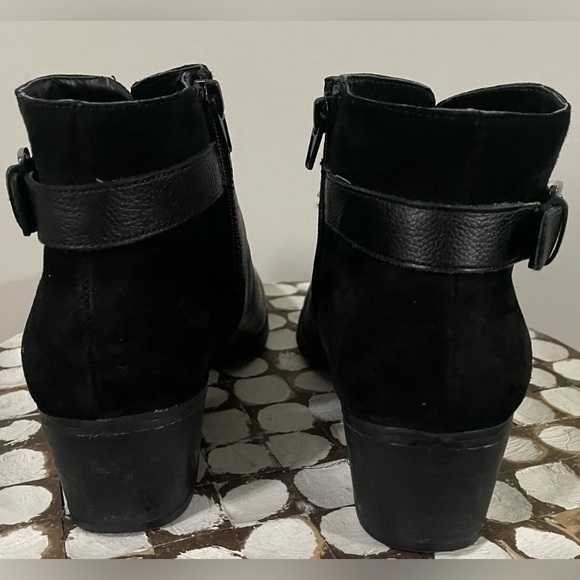 Naturalizer Wanya Comfort Ankle Boots Black Leather Suede 12 Medium - Picture 3 of 8